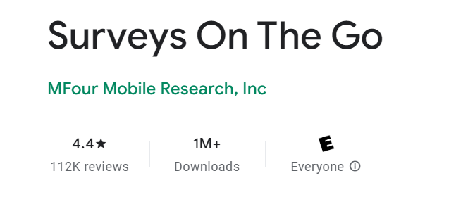 Surveys on the go app ratings