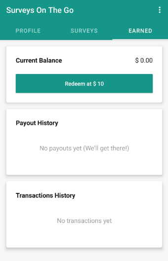 Surveys on the go payment